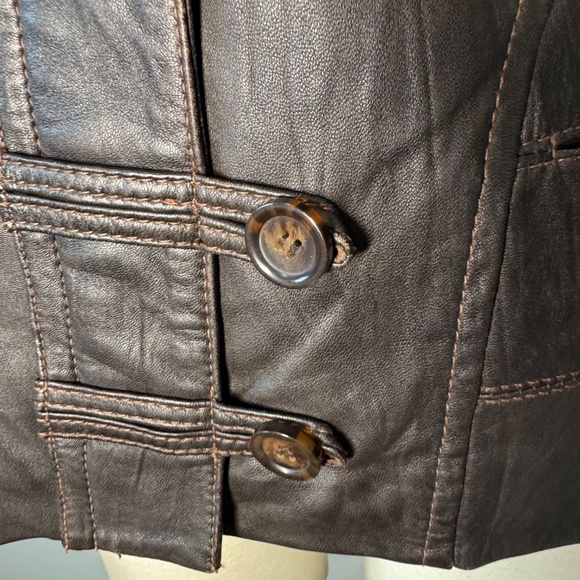 Danier Dark Brown Leather Jacket - Picture 2 of 12